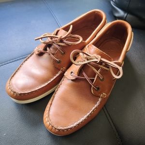 Brown Quoddy Leather Boat Shoes size 9
